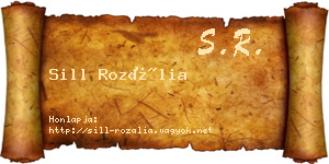 Sill Rozália névjegykártya