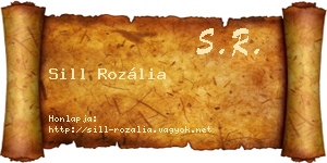 Sill Rozália névjegykártya